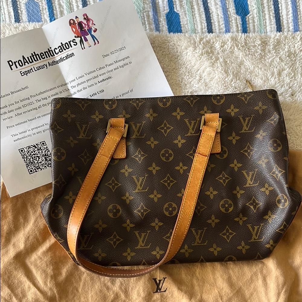 Authenticated Louis Vuitton Cabas Piano Monogram Purse